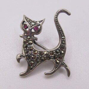 925 Silver Cat Brooch
